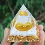 Pyramide Orgonite Quartz blanc laiteux Métatron